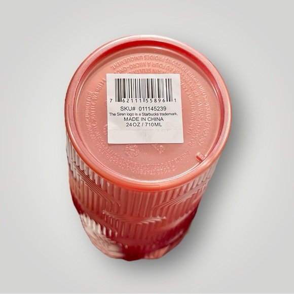 Starbucks 2023 Fall Shimmer Pink Mermaid Cold Cup Tumbler 24oz Venti - Picture 5 of 15